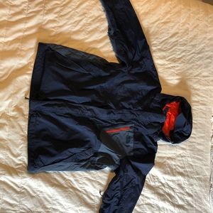 North face rain jacket blue size large